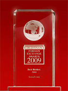 รางวัล World Finance Awards ประจำปี 2009 - โบรกเกอร์ที่ดีที่สุดแห่งเอเชีย (The Best Forex Broker in Asia)